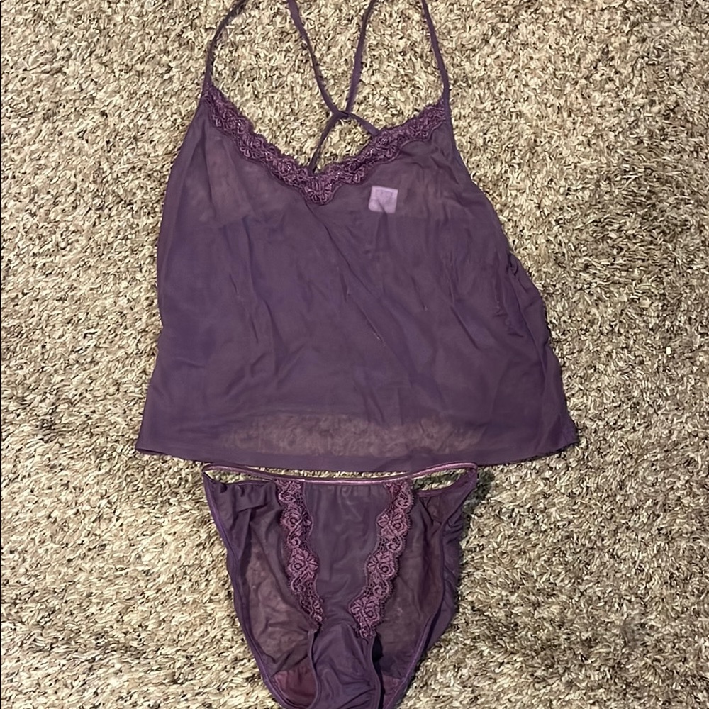 Express Purple Chemise with Delicate Lace